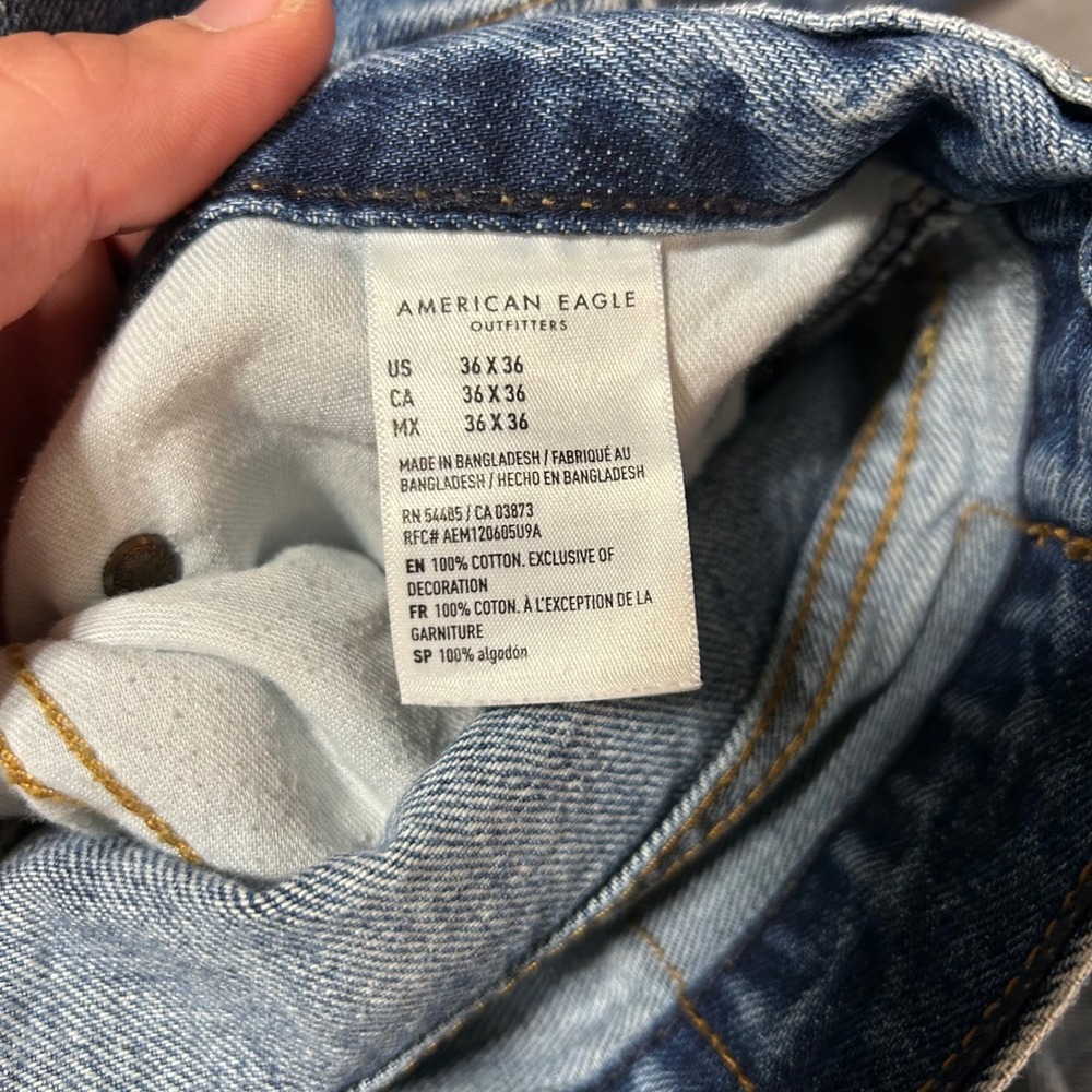 American Eagle Classic Bootcut Jeans Mens 36(38)x36 Blue 100% Cotton Faded Denim - Picture 5 of 12